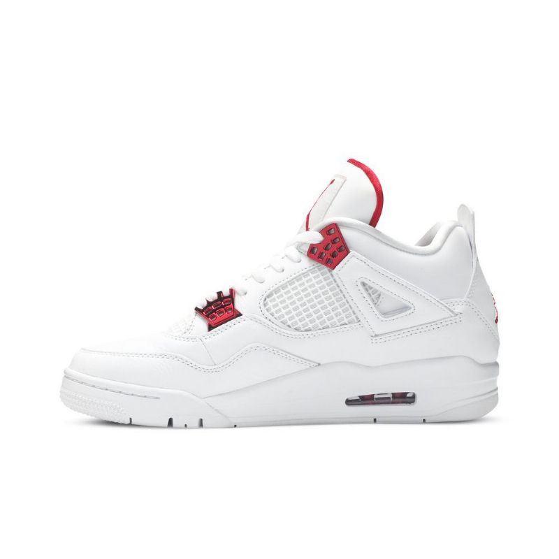 Air Jordan 4 Retro Hvid Rød Sølv Sko Herre
