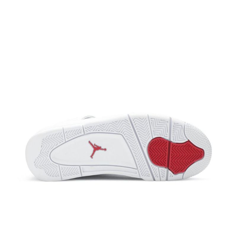 Air Jordan 4 Retro Hvid Rød Sølv Sko Herre