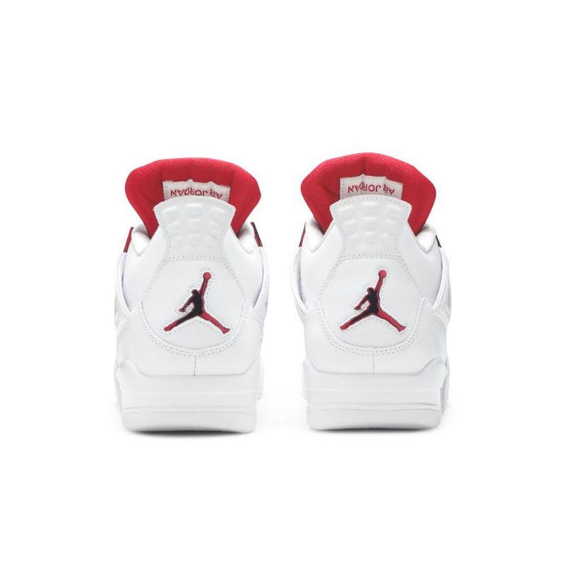 Air Jordan 4 Retro Hvid Rød Sølv Sko Herre