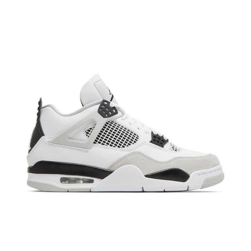 Air Jordan 4 Retro Hvid Sort Grå Sko Herre