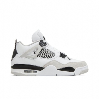 Air Jordan 4 Retro Hvid Sort Grå Sko Herre