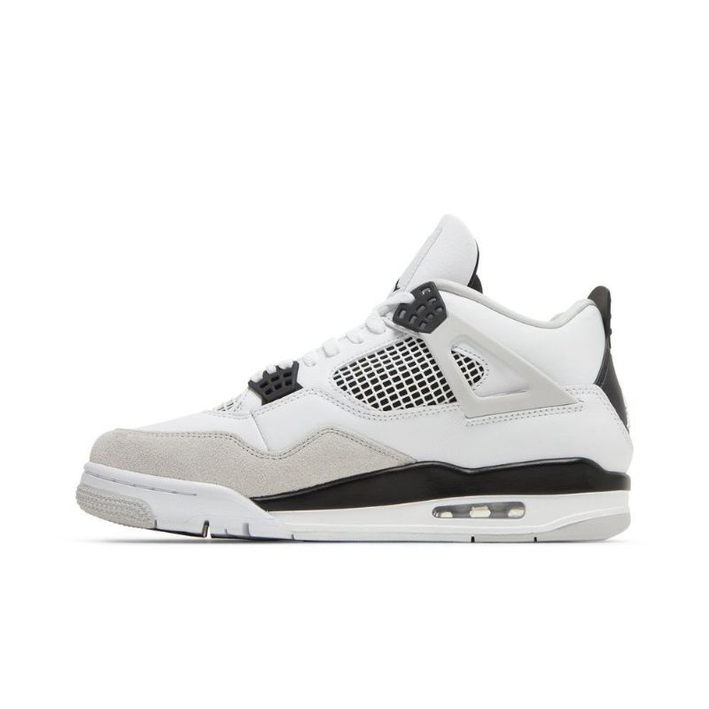 Air Jordan 4 Retro Hvid Sort Grå Sko Herre
