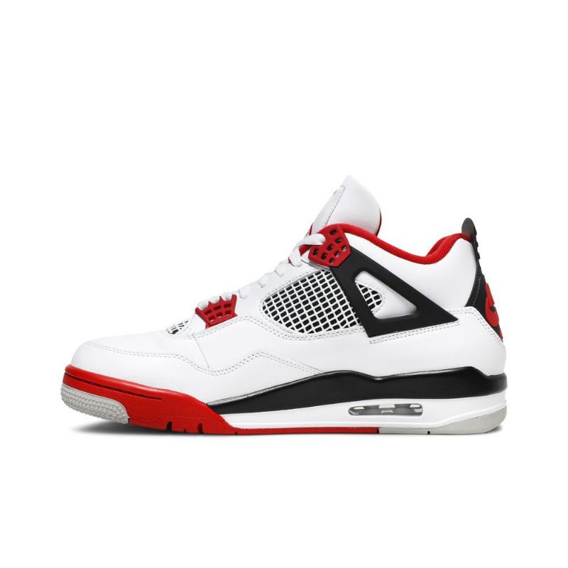 Air Jordan 4 Retro Og Hvid Sort Rød Sko Herre