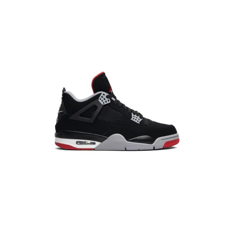 Air Jordan 4 Retro Og Sort Grå Rød Hvid Sko Herre