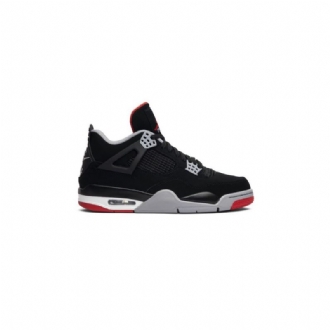 Air Jordan 4 Retro Og Sort Grå Rød Hvid Sko Herre