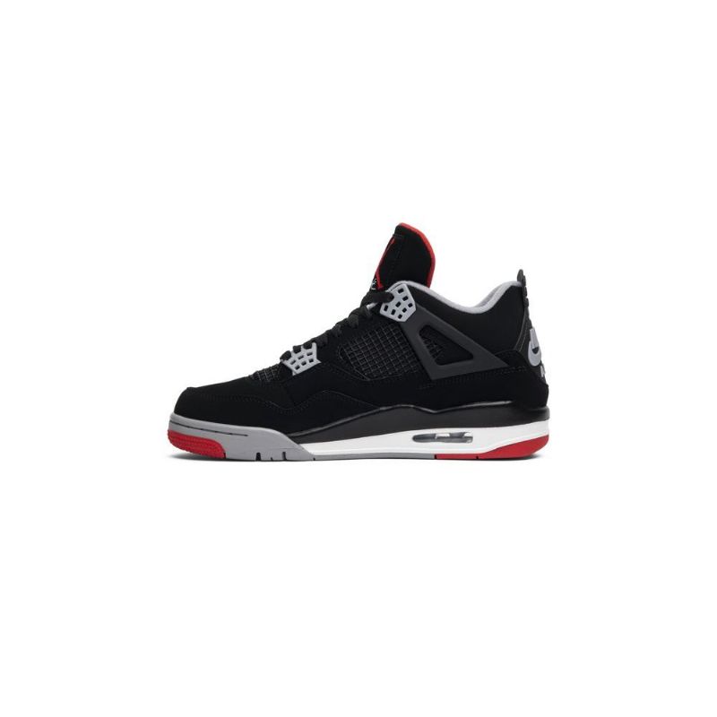 Air Jordan 4 Retro Og Sort Grå Rød Hvid Sko Herre