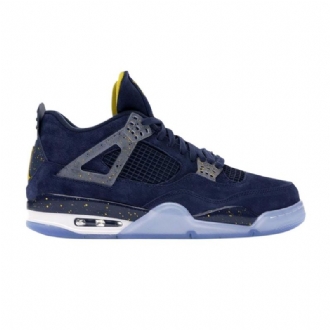 Air Jordan 4 Retro Pe Marineblå Gul Hvid Sko Herre