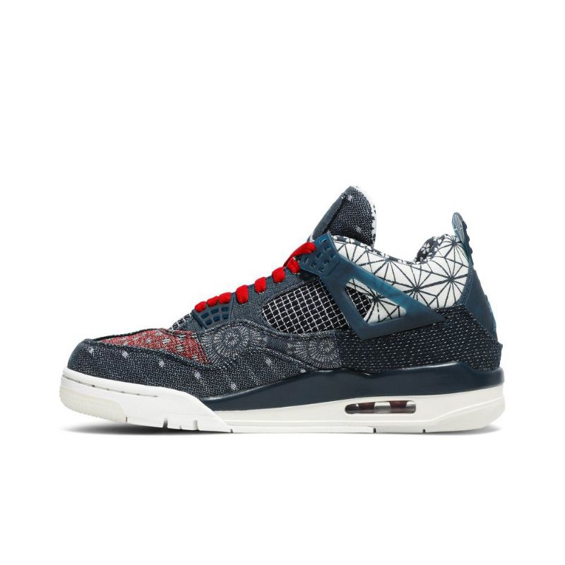 Air Jordan 4 Retro Se Grå Marineblå Hvid Rød Sko Herre
