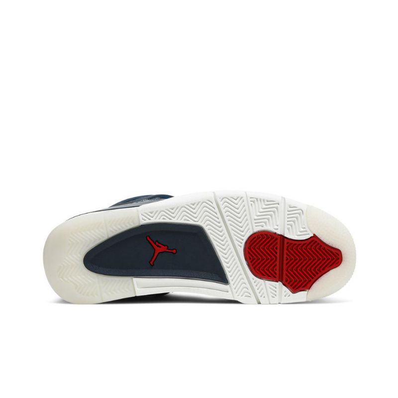 Air Jordan 4 Retro Se Grå Marineblå Hvid Rød Sko Herre