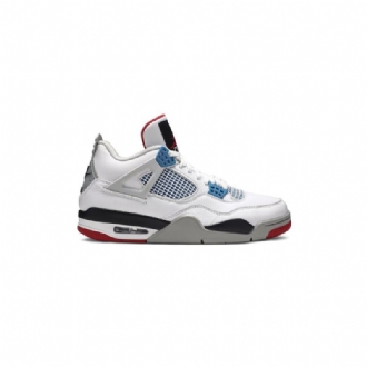 Air Jordan 4 Retro Se Hvid Blå Rød Grå Sko Herre