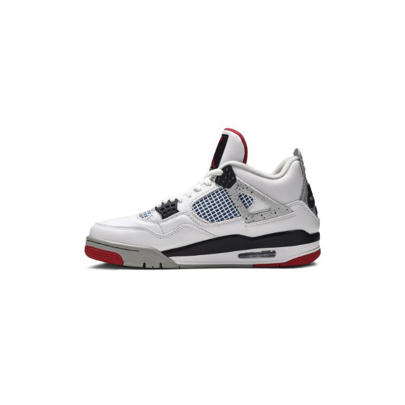 Air Jordan 4 Retro Se Hvid Blå Rød Grå Sko Herre