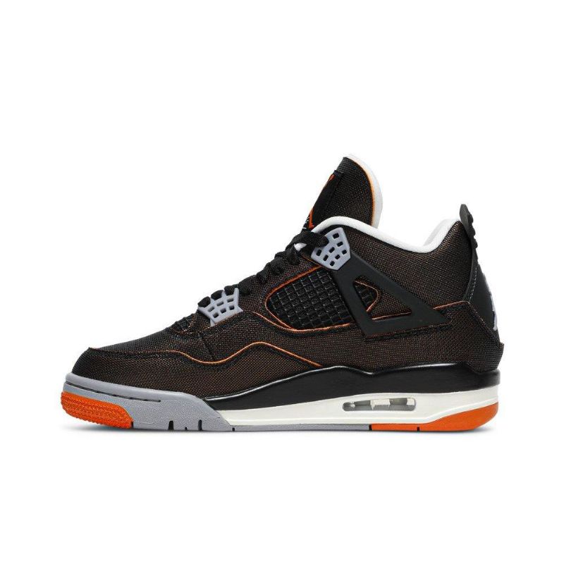 Air Jordan 4 Retro Sort Orange Grå Sko Dame