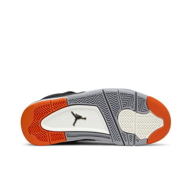 Air Jordan 4 Retro Sort Orange Grå Sko Dame