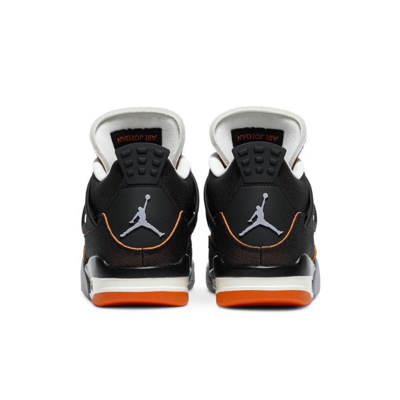 Air Jordan 4 Retro Sort Orange Grå Sko Dame