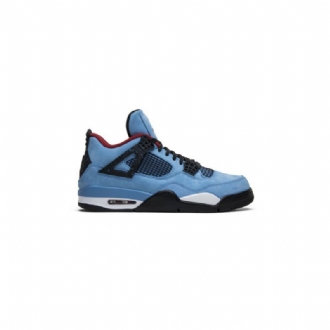 Air Jordan 4 Travis Scott Retro Blå Sort Bordeaux Sko Herre