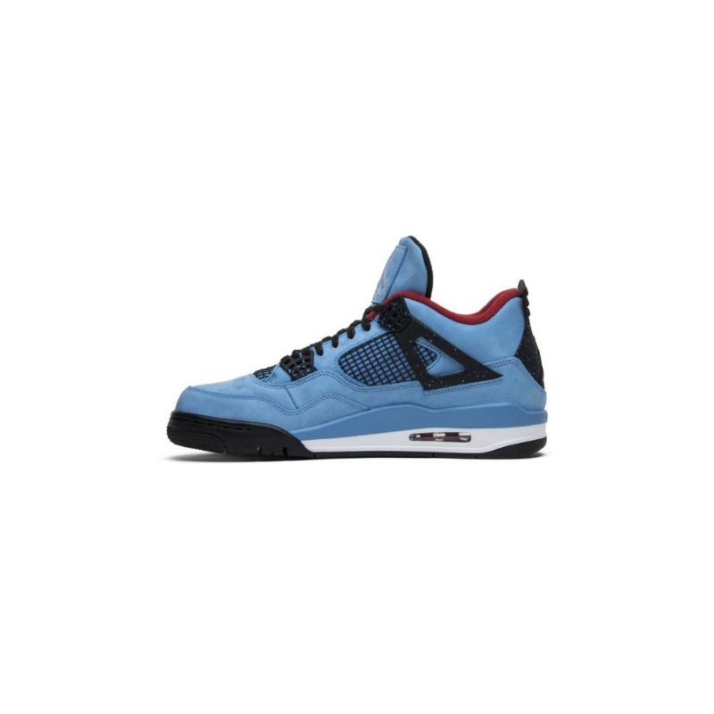 Air Jordan 4 Travis Scott Retro Blå Sort Bordeaux Sko Herre