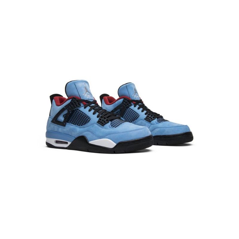 Air Jordan 4 Travis Scott Retro Blå Sort Bordeaux Sko Herre