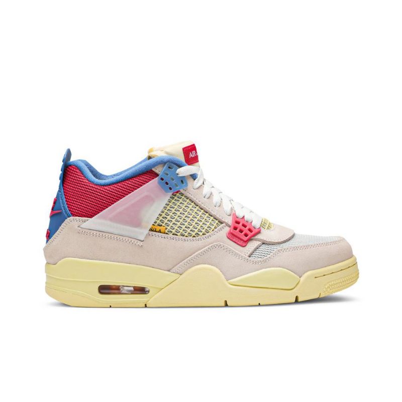 Air Jordan 4 Union La Retro Beige Rød Blå Sko Herre
