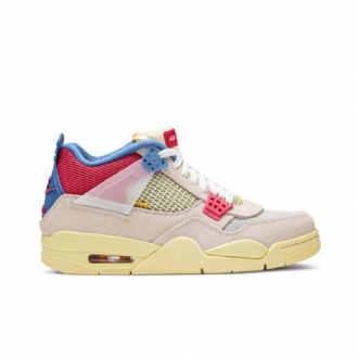 Air Jordan 4 Union La Retro Beige Rød Blå Sko Herre