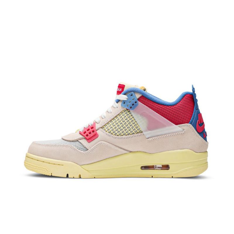 Air Jordan 4 Union La Retro Beige Rød Blå Sko Herre