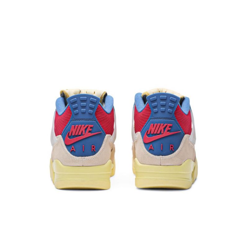 Air Jordan 4 Union La Retro Beige Rød Blå Sko Herre