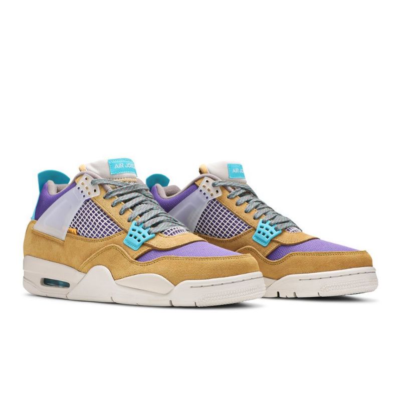 Air Jordan 4 Union La Retro Brun Lilla Turkis Sko Herre