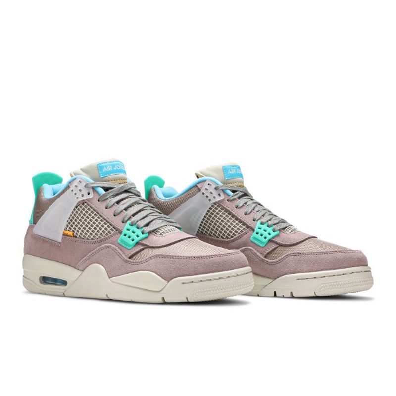 Air Jordan 4 Union La Retro Grå Turkis Blå Sko Herre