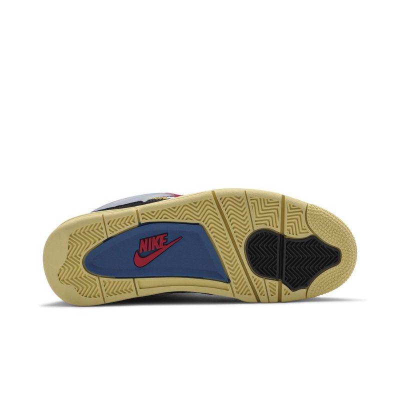 Air Jordan 4 Union La Retro Sort Blå Grå Rød Sko Herre