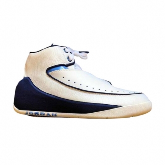 Air Jordan 2 Nu Hvid Marineblå Blå Sko Herre
