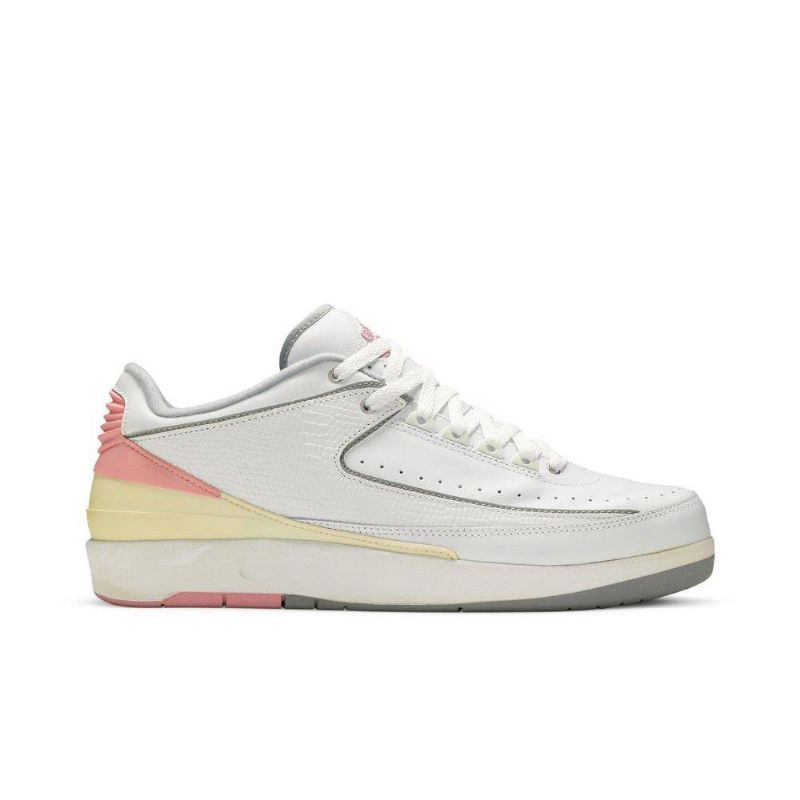 Air Jordan 2 Retro Low Hvid Gul Lyserød Sko Dame