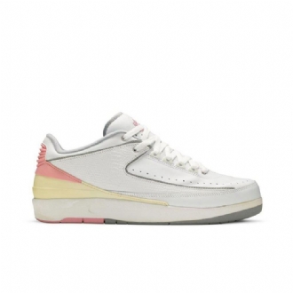 Air Jordan 2 Retro Low Hvid Gul Lyserød Sko Dame