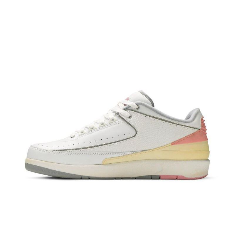 Air Jordan 2 Retro Low Hvid Gul Lyserød Sko Dame