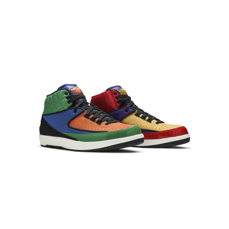 Air Jordan 2 Retro Sort Flerfarvede Sko Dame