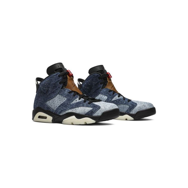 Air Jordan 6 Retro Blå Grå Brun Sko Herre