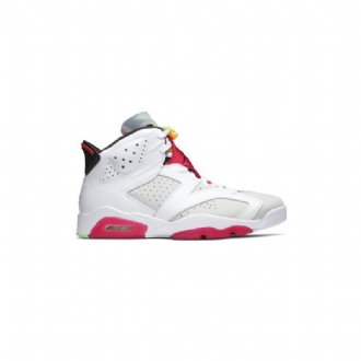 Air Jordan 6 Retro Hvid Grå Rød Sort Sko Herre
