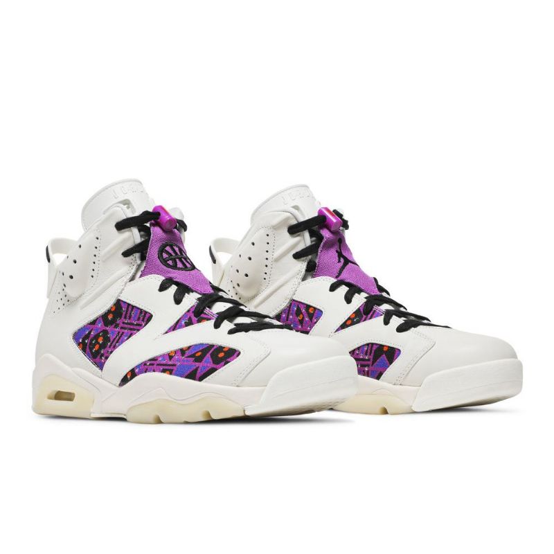 Air Jordan 6 Retro Hvid Lilla Sort Sko Herre