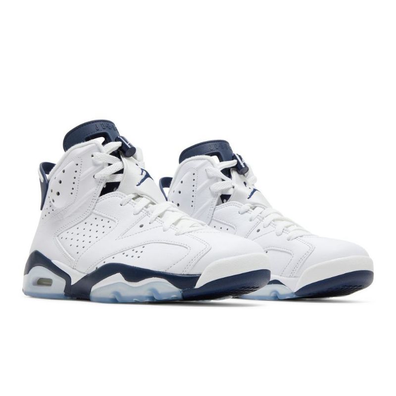 Air Jordan 6 Retro Hvid Marineblå Sko Herre