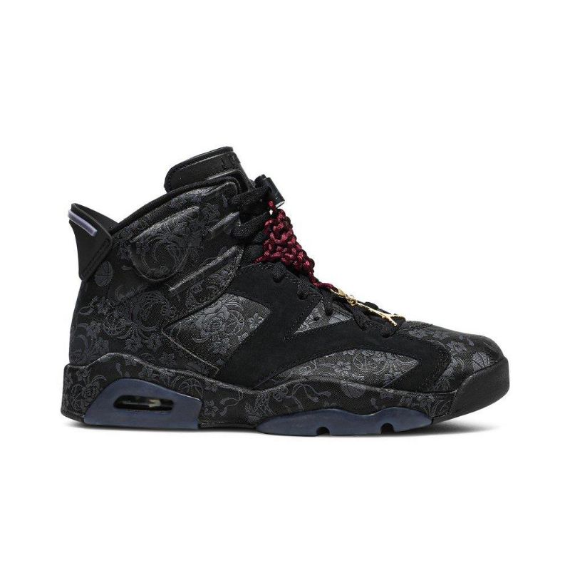 Air Jordan 6 Retro Sort Bordeaux Grå Sko Dame
