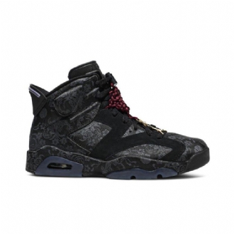 Air Jordan 6 Retro Sort Bordeaux Grå Sko Dame