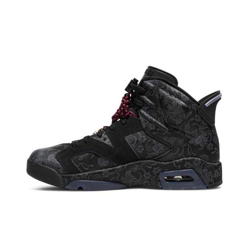 Air Jordan 6 Retro Sort Bordeaux Grå Sko Dame
