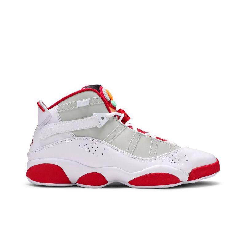 Air Jordan 6 Rings Hvid Rød Grå Sko Herre