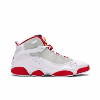 Air Jordan 6 Rings Hvid Rød Grå Sko Herre