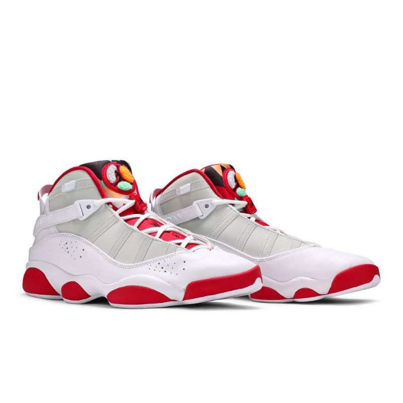 Air Jordan 6 Rings Hvid Rød Grå Sko Herre
