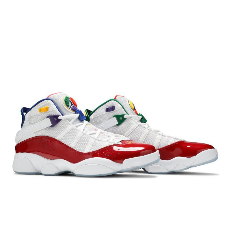 Air Jordan 6 Rings Hvid Rød Sko Herre