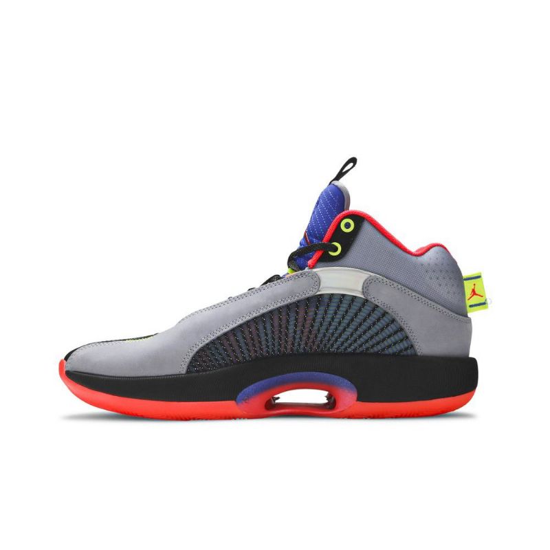 Air Jordan 35 Grå Sort Blå Rød Sko Herre
