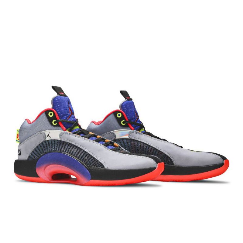 Air Jordan 35 Grå Sort Blå Rød Sko Herre