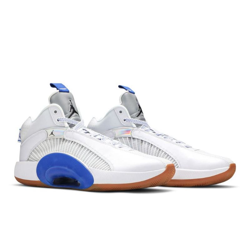 Air Jordan 35 Hvid Blå Sølv Sko Herre