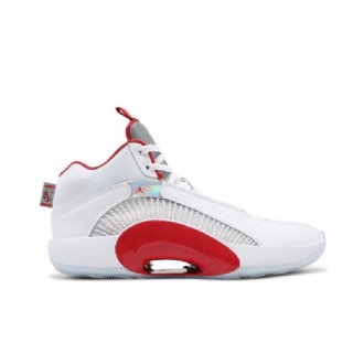 Air Jordan 35 Hvid Sølv Rød Sko Herre