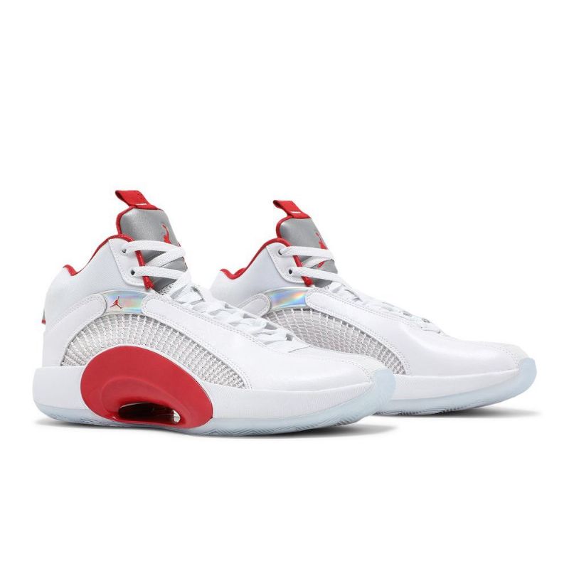 Air Jordan 35 Hvid Sølv Rød Sko Herre