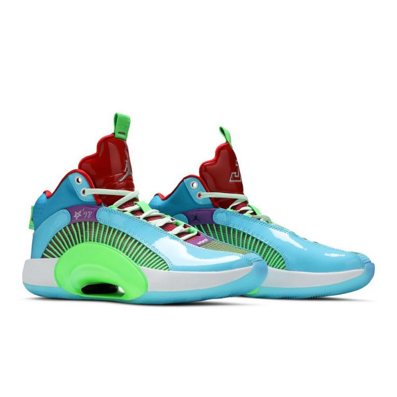 Air Jordan 35 Jayson Tatum Pf Blå Grøn Rød Lilla Sko Herre